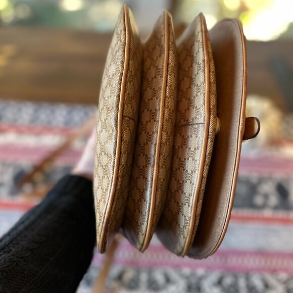 Celine Paris Light Macadam Accordion Crossbody Purse, Vintage - Picture 7 of 15